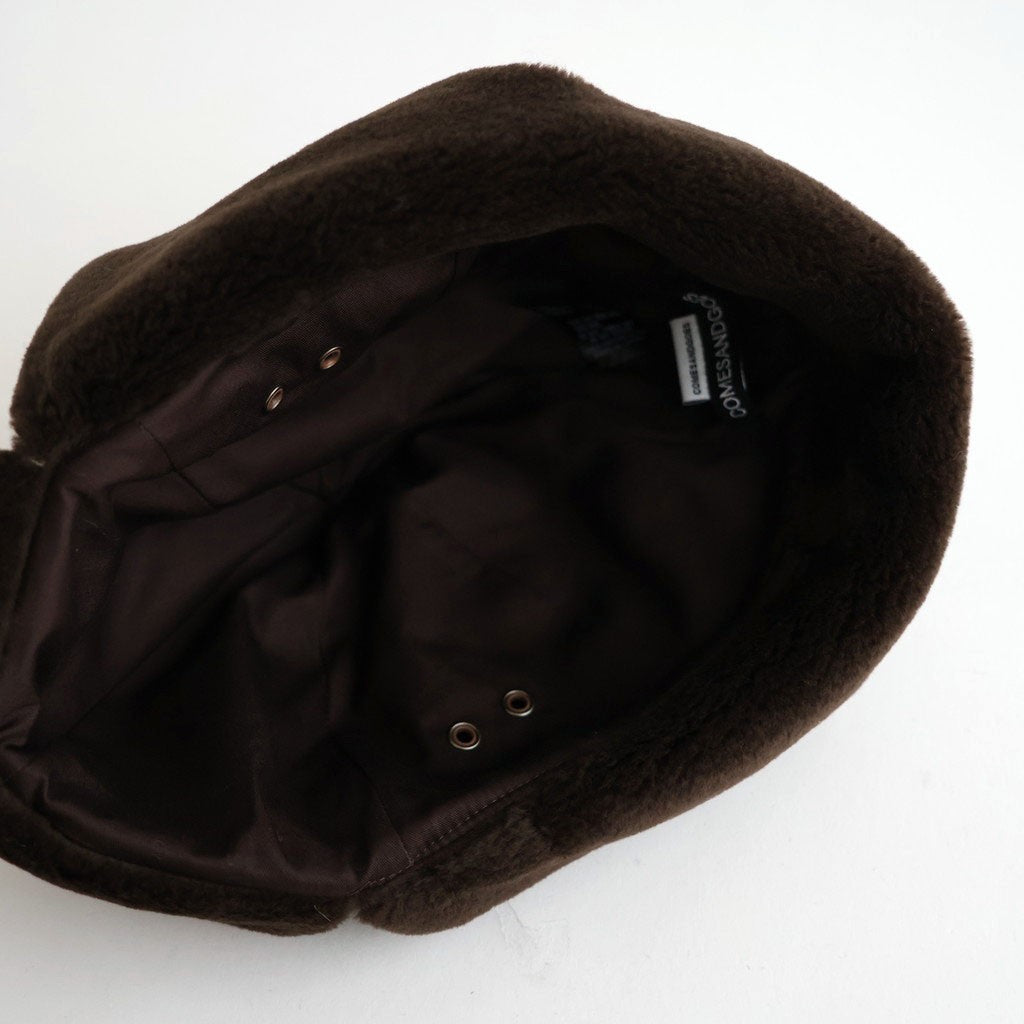 DRY WOOL BOMBER CAP #BROWN [NO.301382]