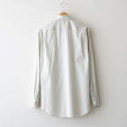 COTTON SILK STRIPE SHIRT #LIGHT GRAY STRIPE [A26AS01CS]