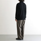WOOL MINI BOUCLE POLO CARDIGAN #BLACK [KRAGLW0303]