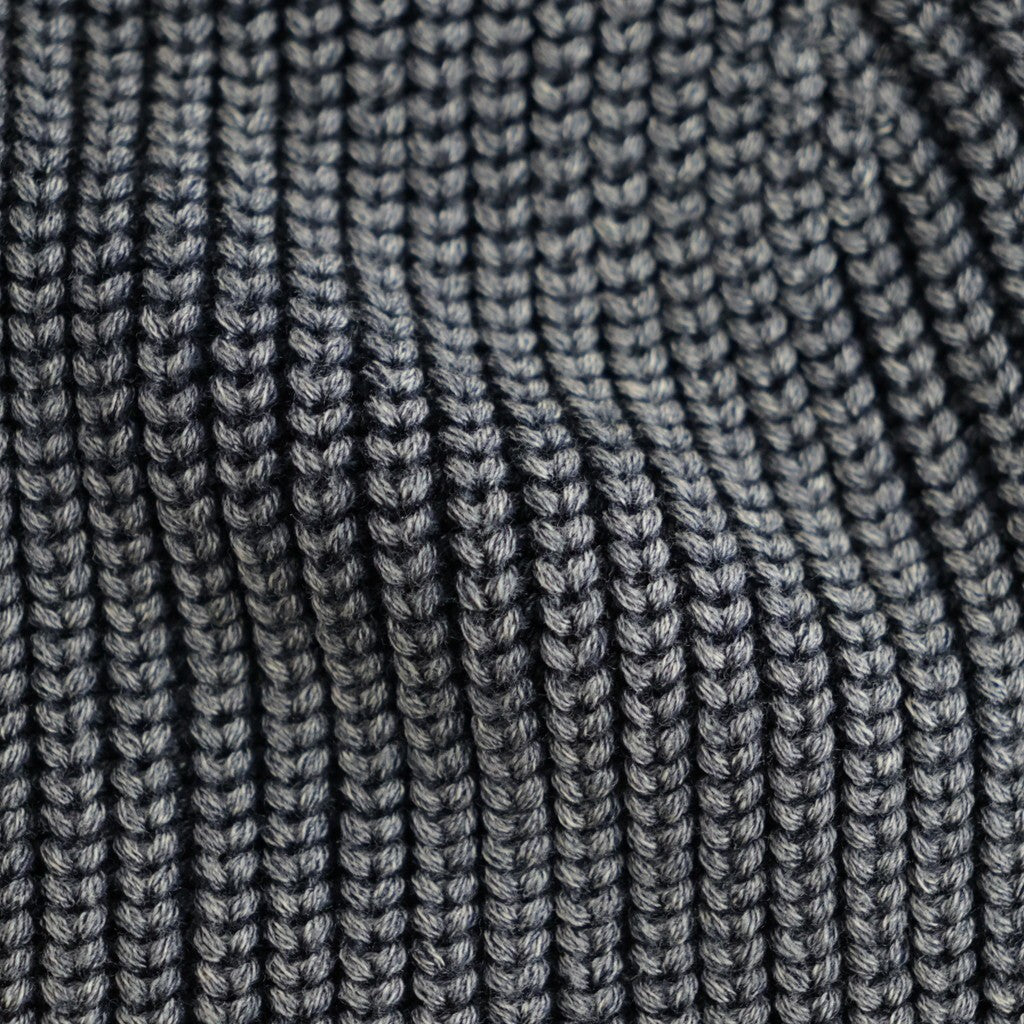 BATONER ウール梳毛片畔 ブリーチ加工 セーター #NAVY [HR-N001-051]