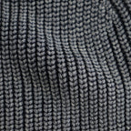 BATONER ウール梳毛片畔 ブリーチ加工 セーター #NAVY [HR-N001-051]