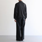 BLUEFACED WOOL TWO-TUCK SLACKS #CHARCOAL NAVY STRIPE [A25AP05BS]