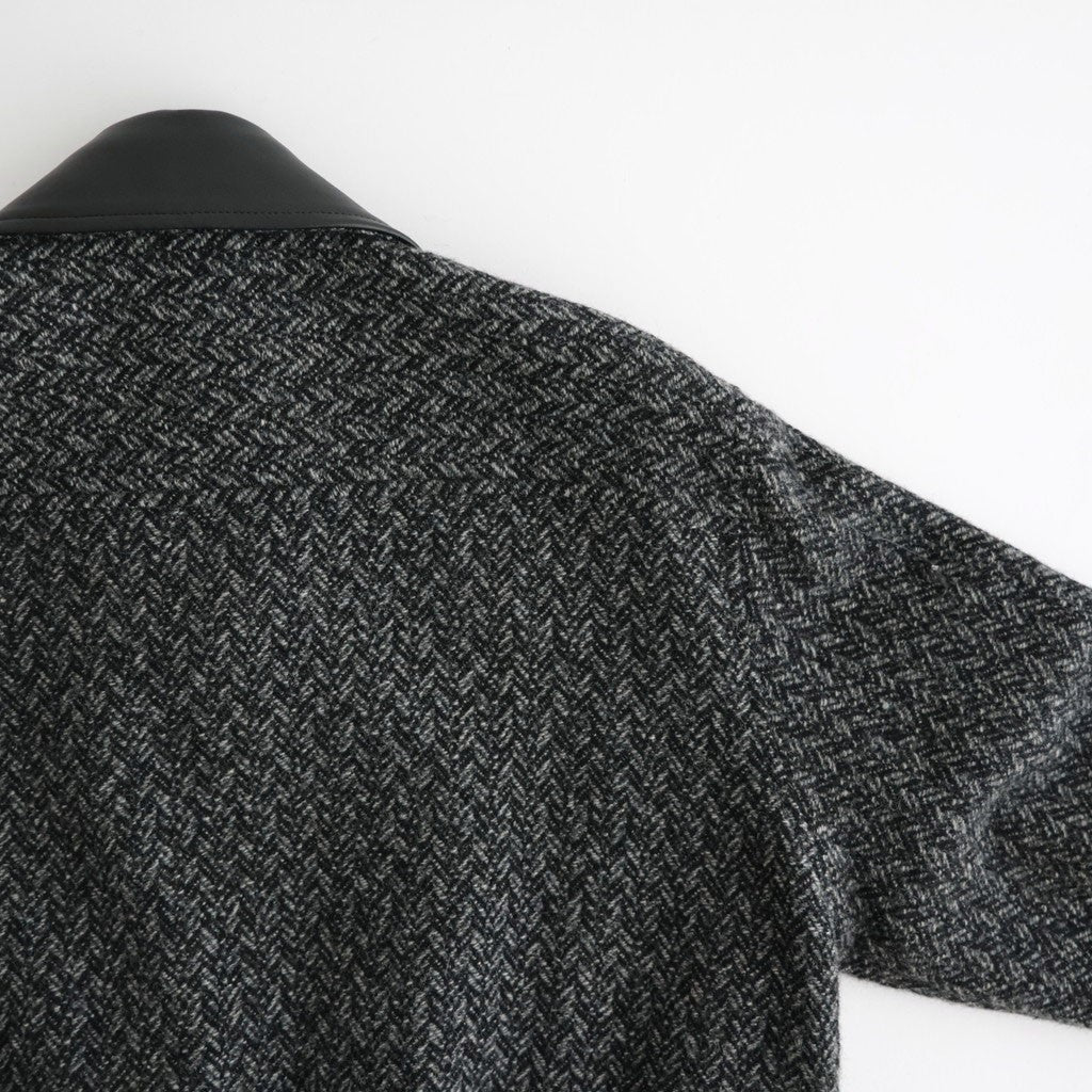 Herringborn Tweed Zip Blouson #Black [YK26FW01314B]