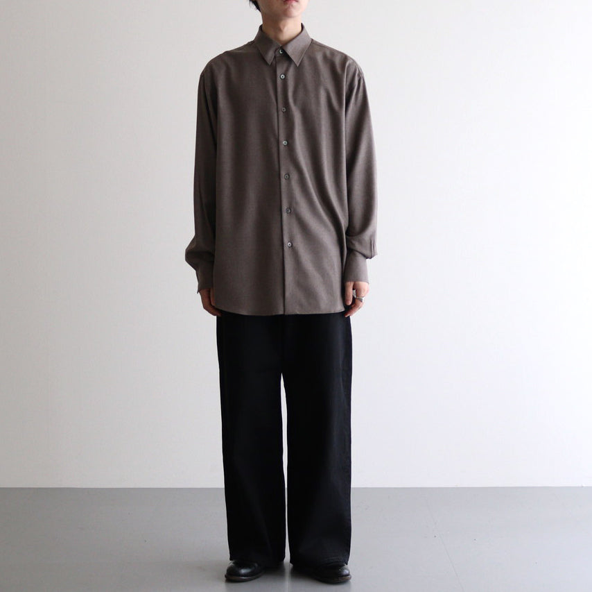 SUPER LIGHT WOOL SHIRT #TOP BROWN [A24AS01OS]