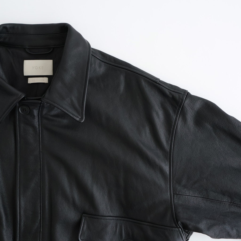 Leather Flight Jacket #BLACK [YK25FW01017B]