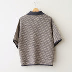 Diagonal Knit Skipper Shirt #OFF BEIGE [YK26SS01251S]