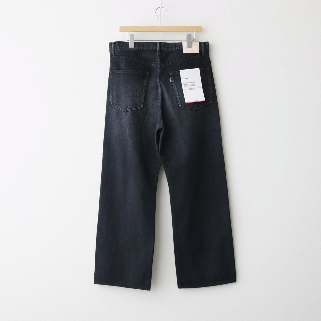 Selvage Denim Five Pocket Wide Straight Pants #BLACK DARK FADE [GU263-40059DB]