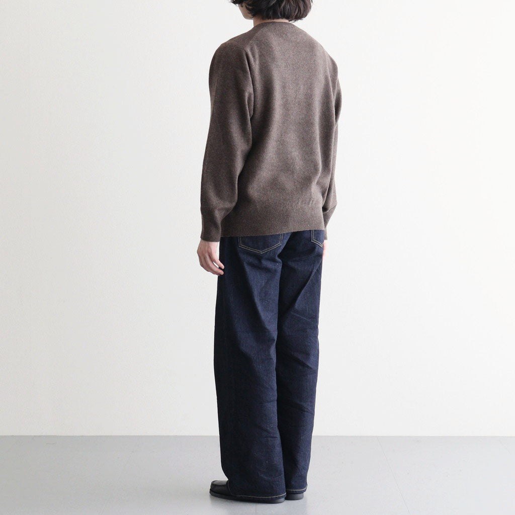 EXTRA FINE WOOL KNIT CREW NECK LS #MOCHA [ST.1634]