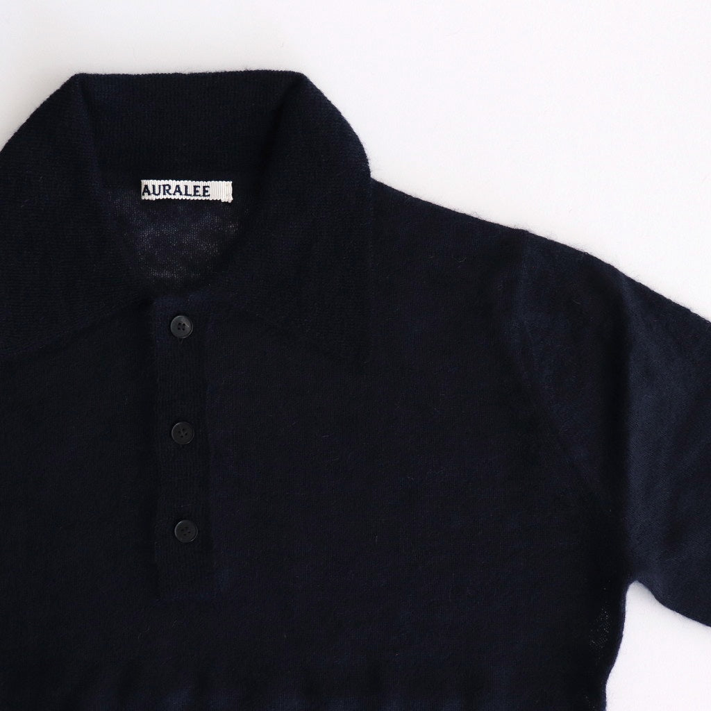 KID MOHAIR SHEER KNIT POLO #NAVY [A25SP05FG]