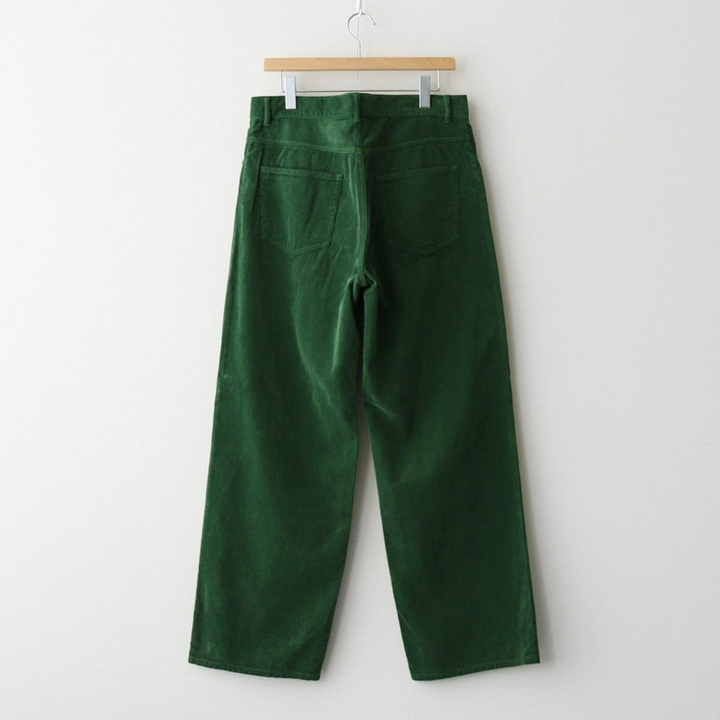 PIGMENT DYED FINX CORDUROY WIDE 5P PANTS #FOREST GREEN [A25AP02FC]