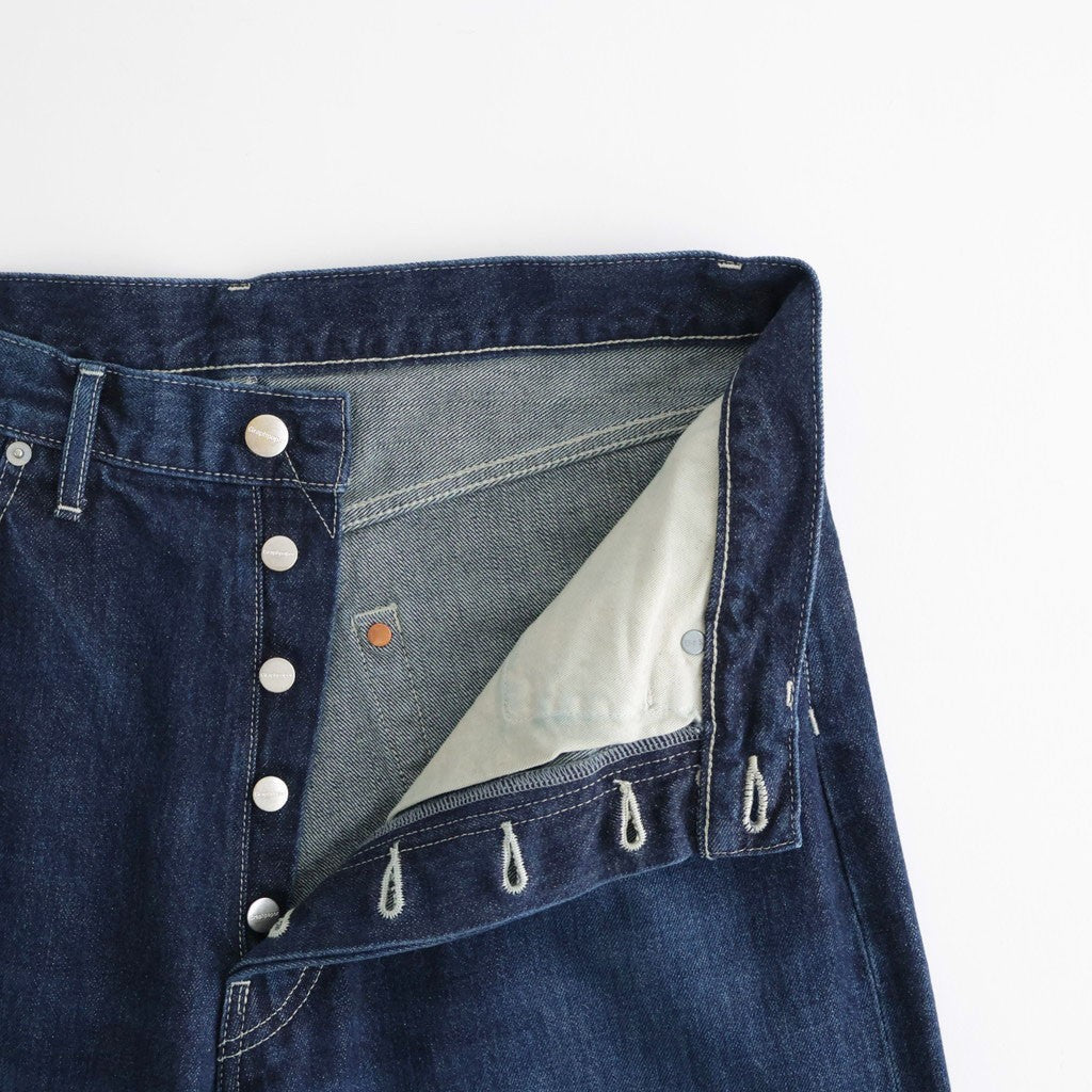Selvage Denim Five Pocket Wide Straight Pants #INDIGO DARK FADE [GU263-40059DB]