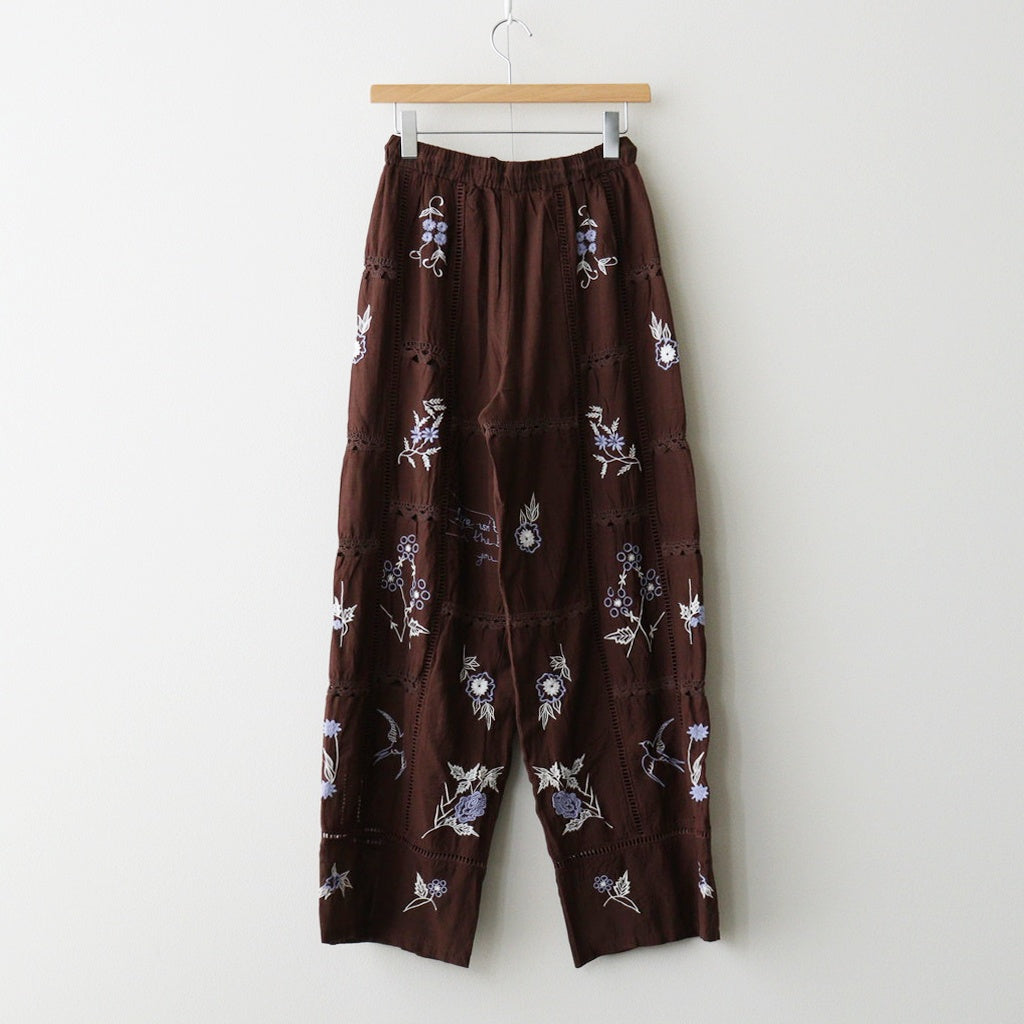 Embroidery Patchwork Trousers #BUG [12610719]