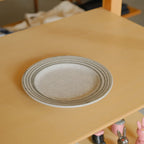 リム皿 貫入 #グレー流し