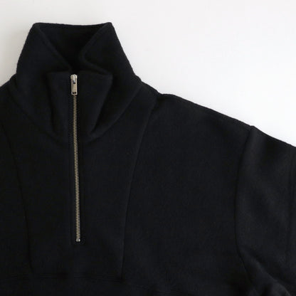 WOOL FREECE HALF ZIP PULLOVER #BLACK [YK24FW0801B]