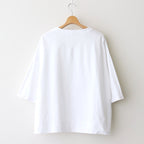 FOB6T - 微強撚綿天竺 6分袖カットソー #00 White [SN_FR0902T6]