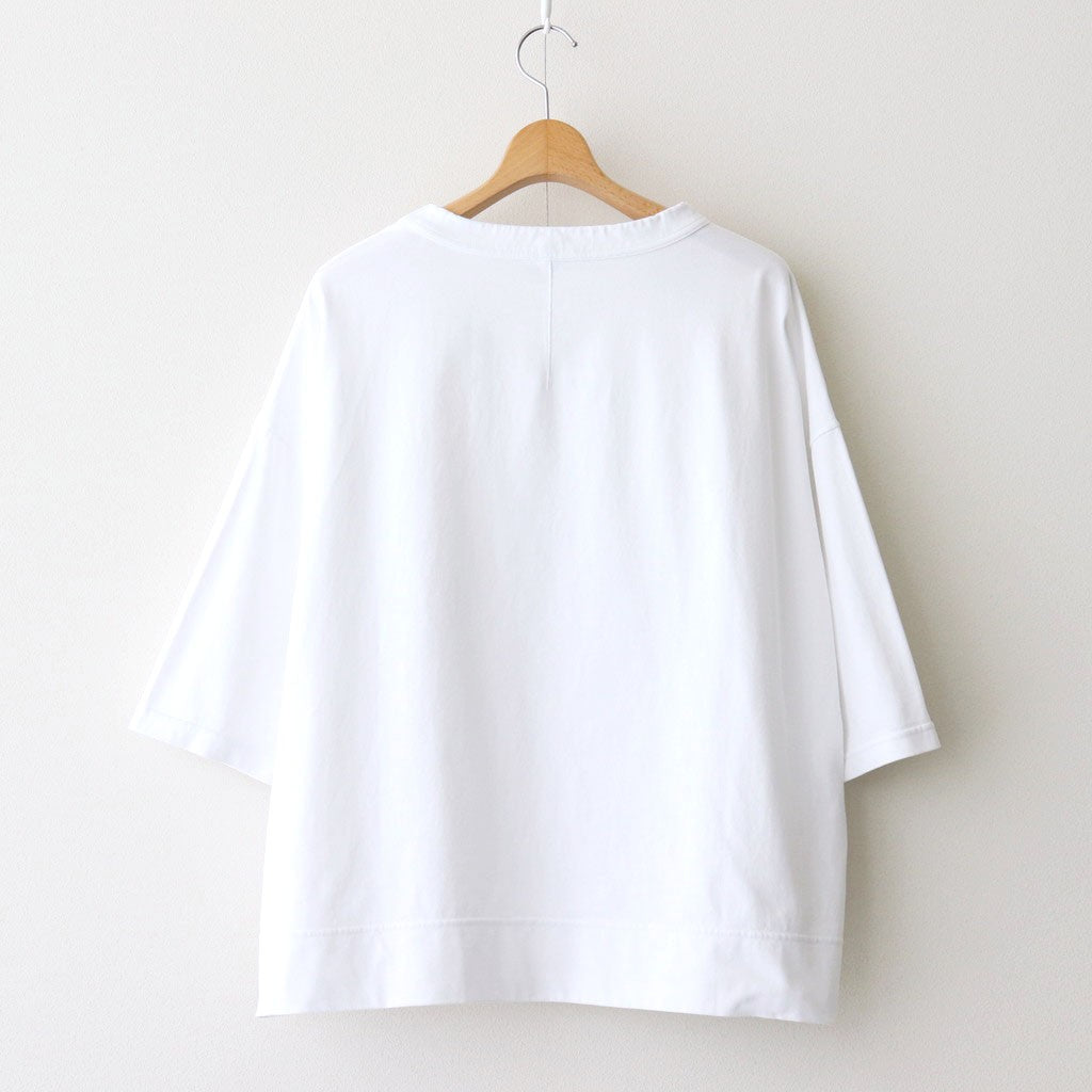 FOB6T - 微強撚綿天竺 6分袖カットソー #00 White [SN_FR0902T6]