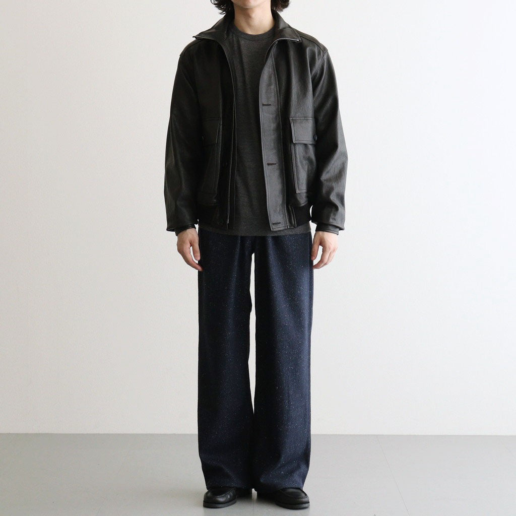 TEXTURED LAMB LEATHER BLOUSON #BLACK [A26AB01BL]