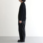 BATONER ウール梳毛片畔 ブリーチ加工 セーター #BLACK [HR-N001-051]