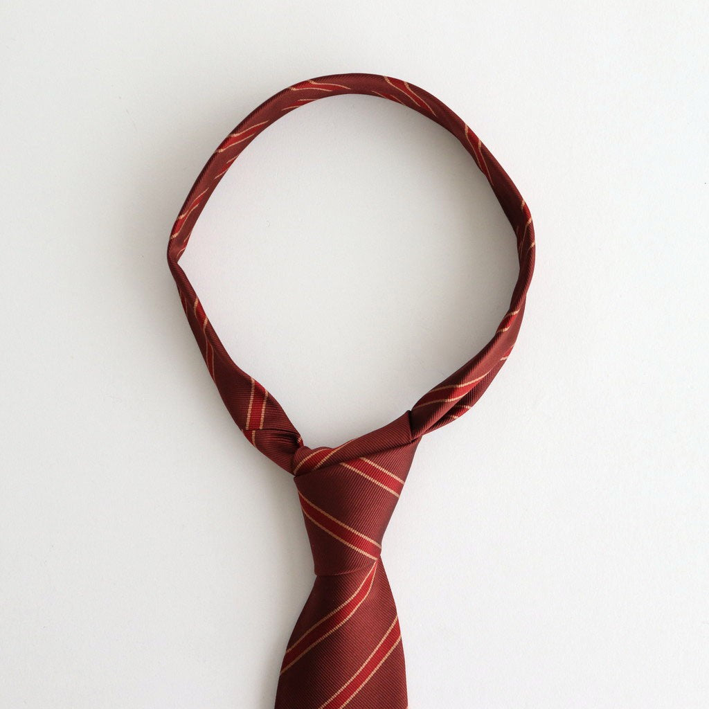 SILK STRIPE TIE #BURGUNDY STRIPE [A25AT01SS]