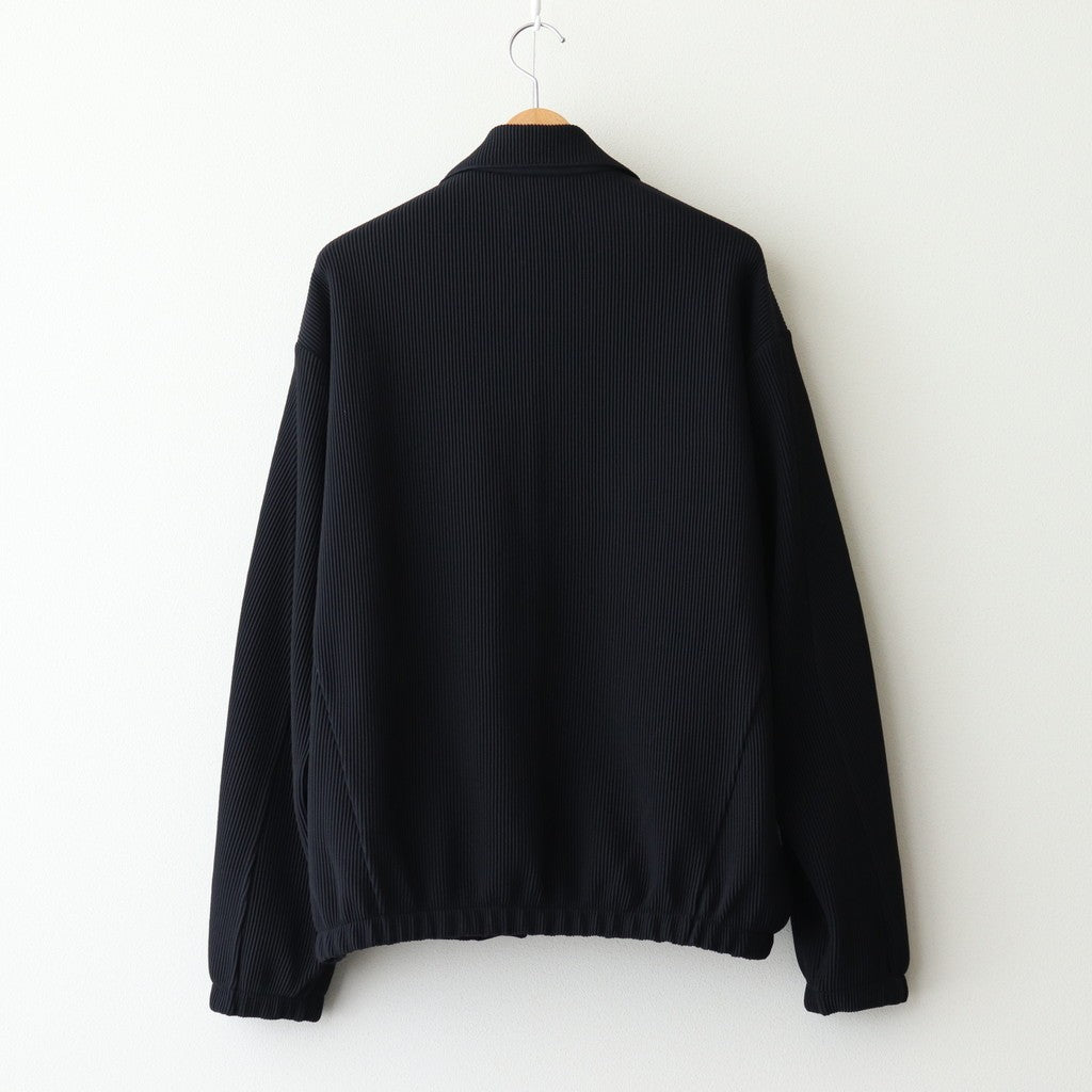 GRADATION PLEATS TWIST SLEEVE ZIP JACKET #BLACK [ST.1126]