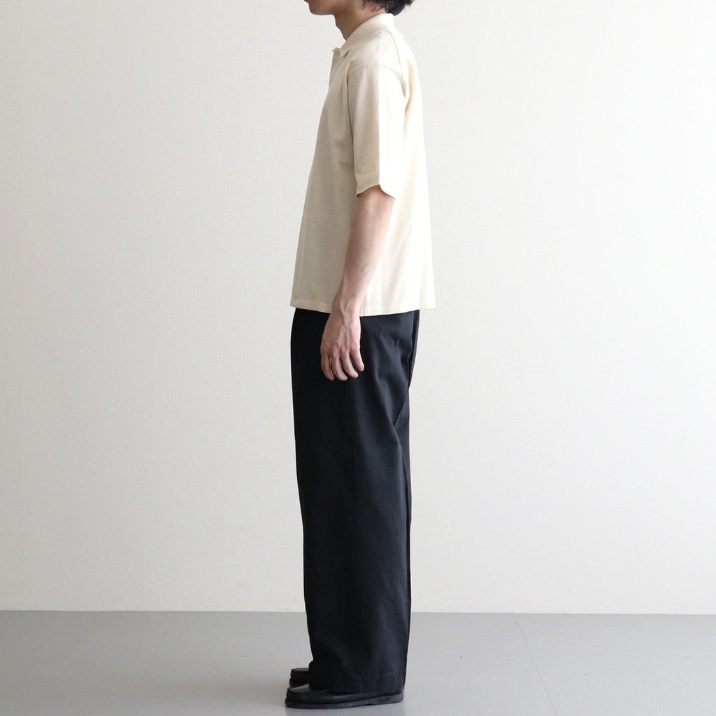 GARMENT-DYED FINX LIGHT CHINO ONE-TUCK WIDE PANTS #BLACK [A26SP05LF]