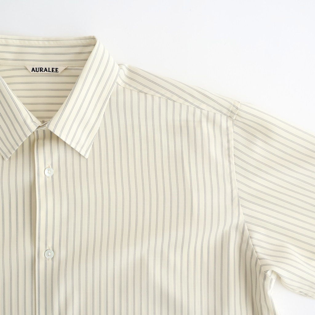 SUPER FINE WOOL STRIPE SHIRT #IVORY WHITE STRIPE [A26SS01WW]