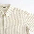 SUPER FINE WOOL STRIPE SHIRT #IVORY WHITE STRIPE [A26SS01WW]