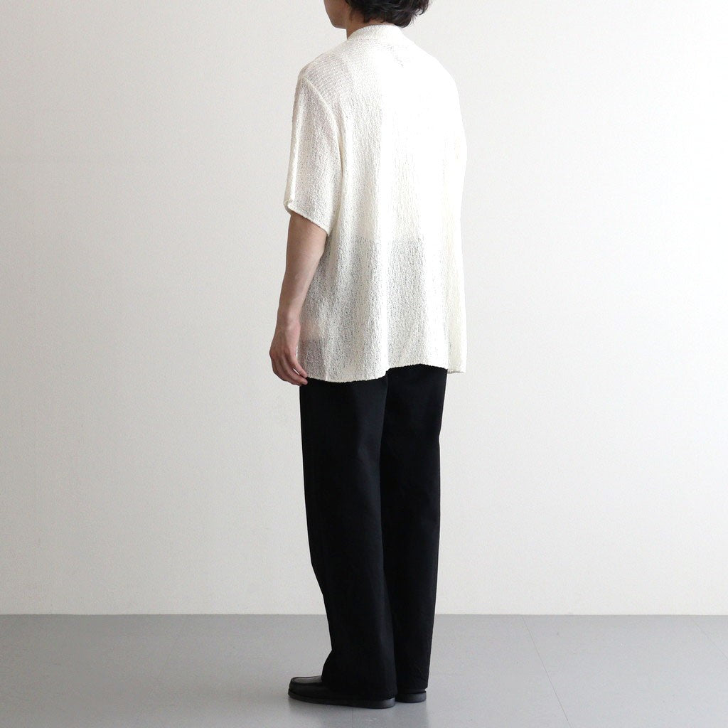 COTTON SHEER KNIT OPEN COLLAR SHIRT #OFF WHITE [YK25SS0964S]