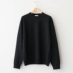 WOOL WASHI CREWNECK SWEATER #BLACK [KRAGGW0102]