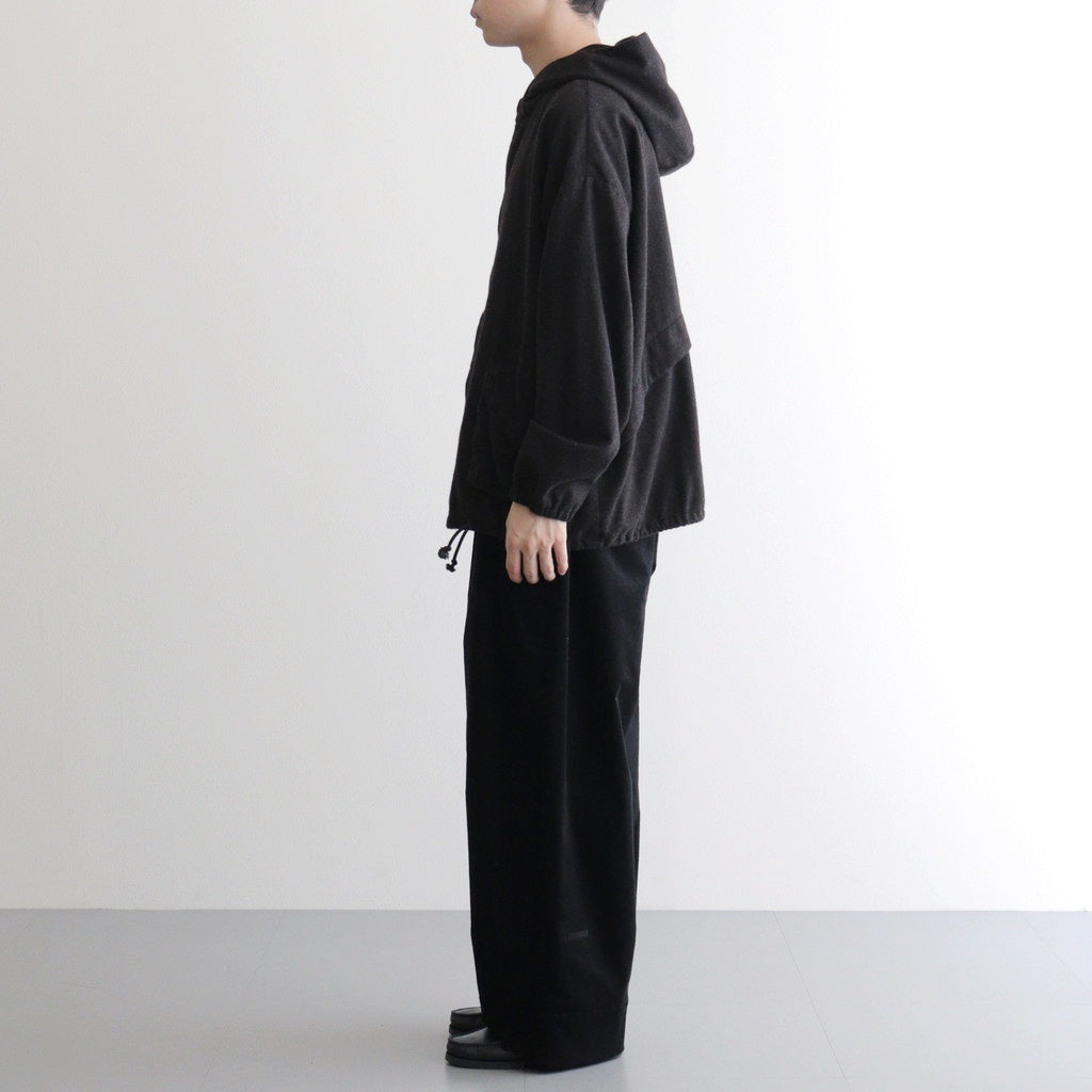 縮絨ウールワイドフーディー #DARK BROWN [D225-T391]