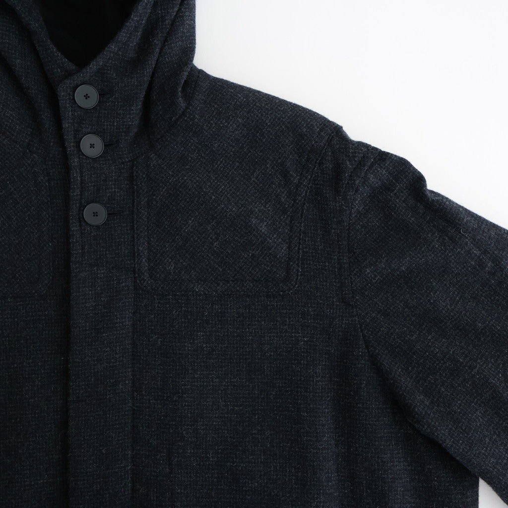 FDUFCT - ウール・千鳥 ダッフルコート #79 Navy × Grey [SN_FR1401CT]
