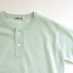 SUPER FINE CASHMERE SILK KNIT HENLY NECK P/O #WHITE GREEN [A25SP05SC]