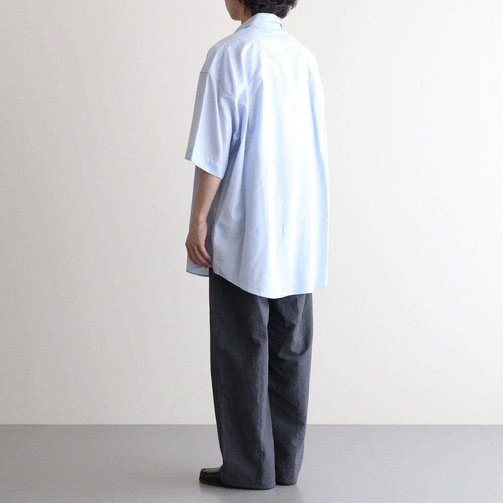SIDOGRAS S/S Oversized Regular Collar Shirt #GREEN PIN STRIPE [GM262-50029]