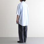 SIDOGRAS S/S Oversized Regular Collar Shirt #GREEN PIN STRIPE [GM262-50029]