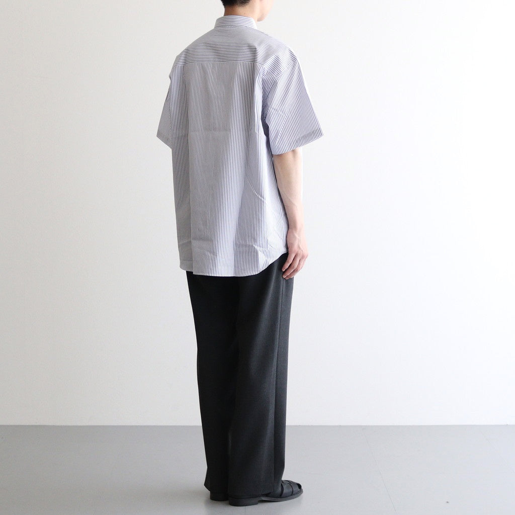 綿ストライプ S/S シャツ #WHITE×SAX [HO-B023-051]