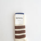 COARSE RIBBED OLDSCHOOL CREW SOCKS #BROWN [R1255-AW25]