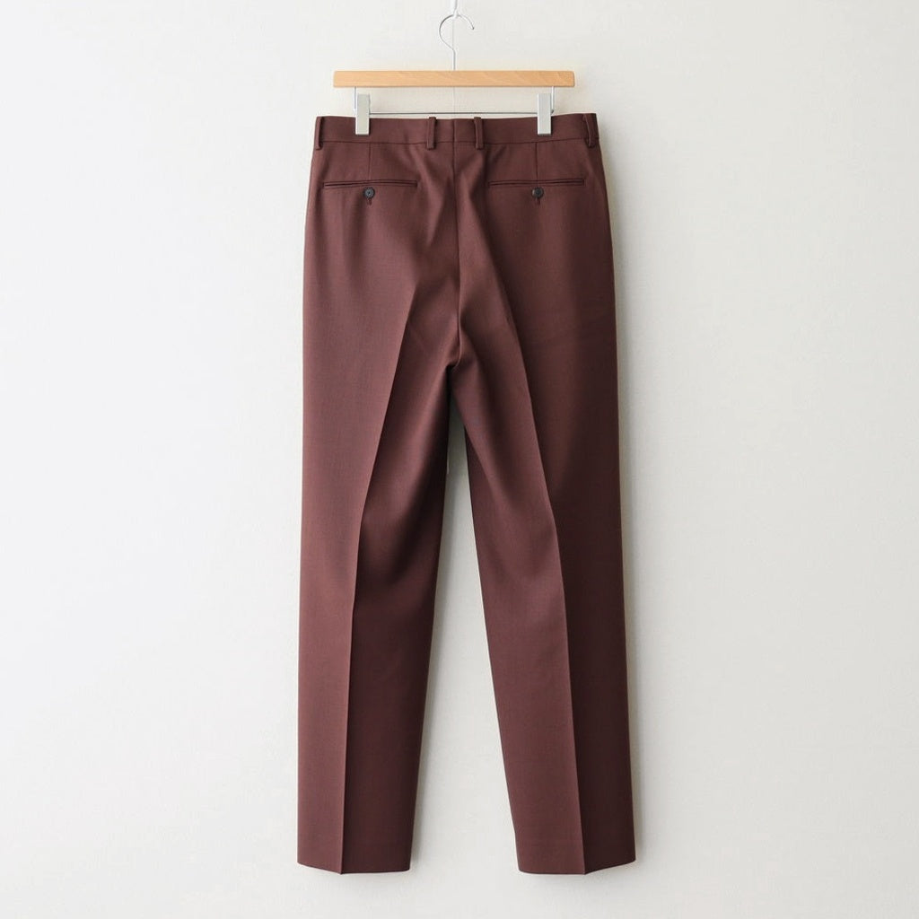 WOOL KID MOHAIR HOP SACK TWO-TUCK SLACKS #BURGUNDY [A25SP02MH]