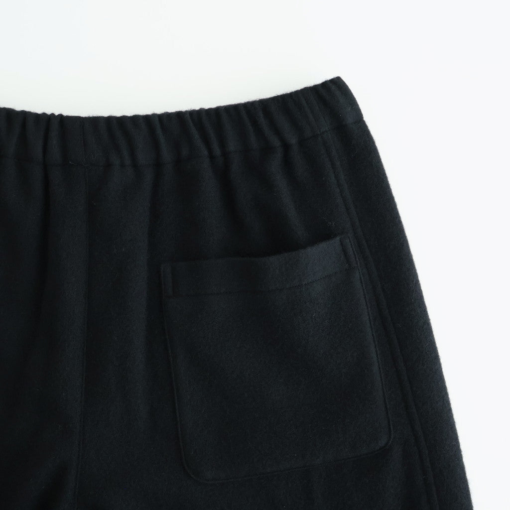 WOOL/CASHMERE FLEECE EASY TWIST TROUSERS #BLACK [ST.1270]