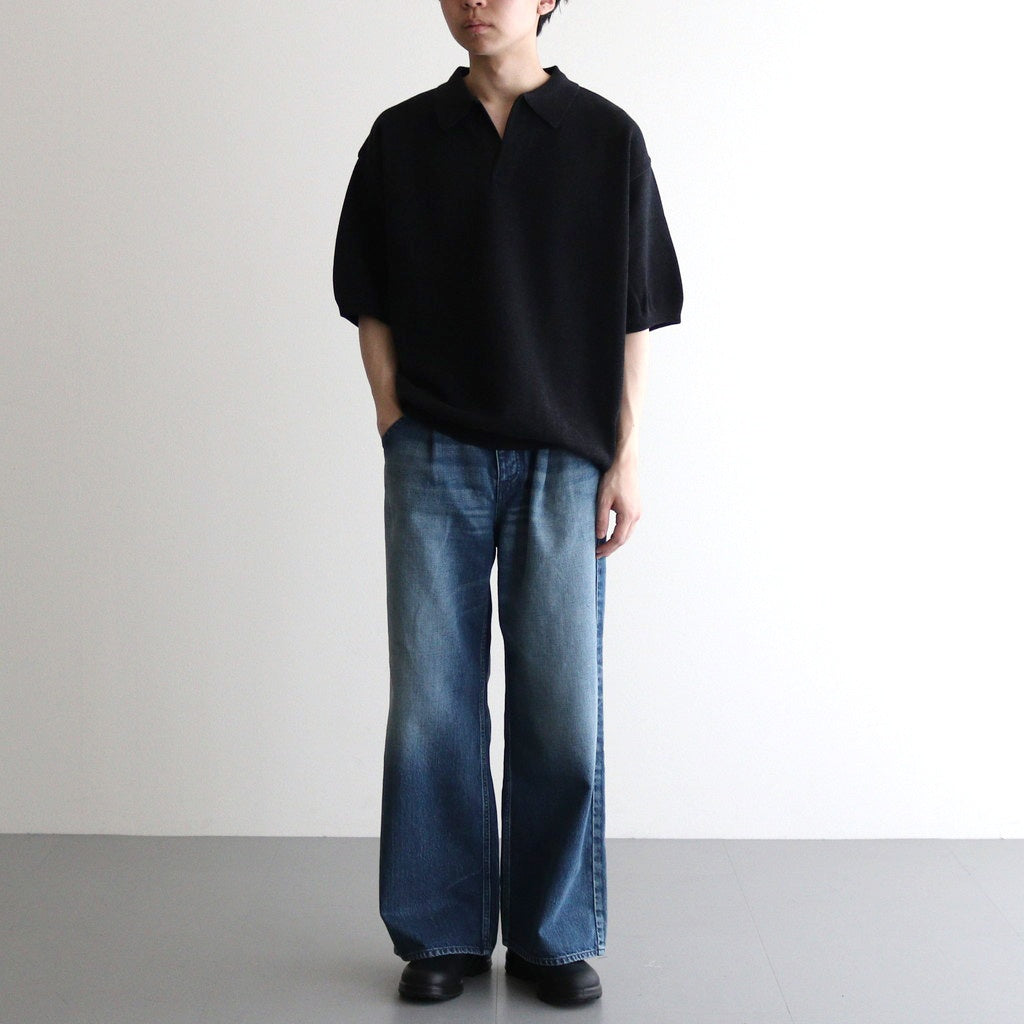 Moss Stitch Polo #Black [2501-011]