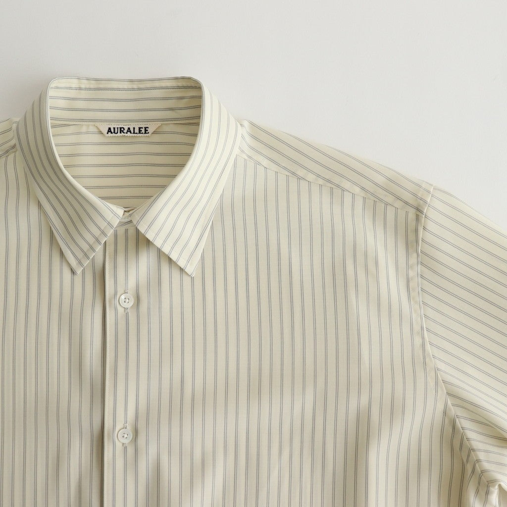 SUPER FINE WOOL STRIPE SHIRT #IVORY STRIPE [A25SS01WW]