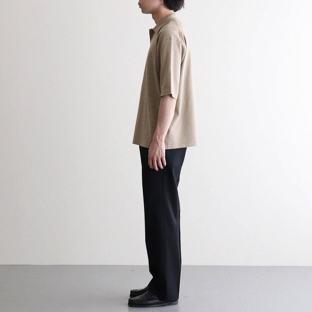 HIGH GAUGE TUSSAH SILK KNIT SKIPPER POLO #KHAKI BEIGE [A26SP02SJ]