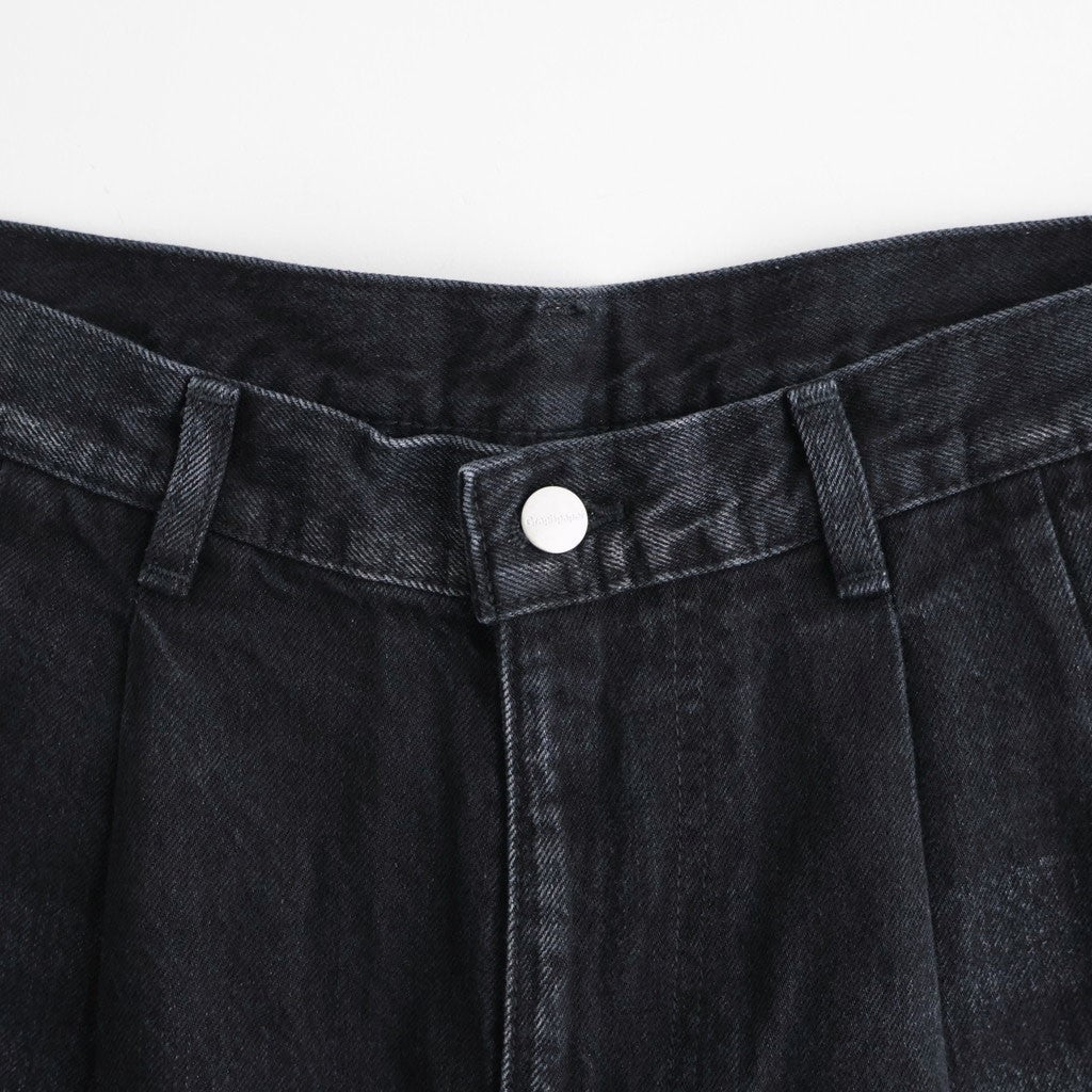 Selvage Denim Two Tuck Pants #BLACK DARK FADE [GU263-40061DB]