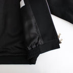 W/SI SATIN ZIP UP SHORT JACKET #BLACK [ST.1068]
