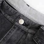 Selvage Denim Belted Pants #BLACK_LIGHT FADE [GU261-40064LB]