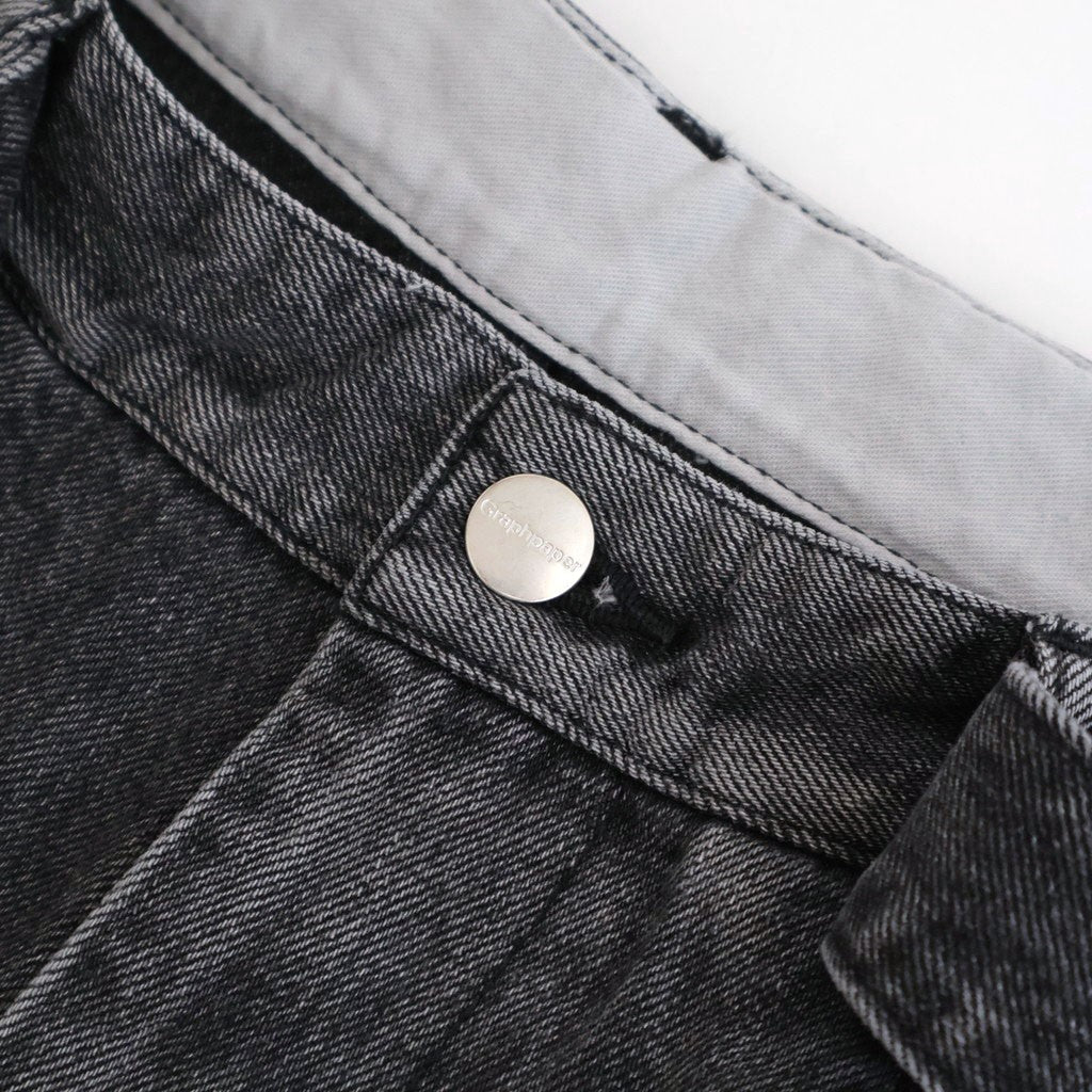 Selvage Denim Belted Pants #BLACK_LIGHT FADE [GU261-40064LB]