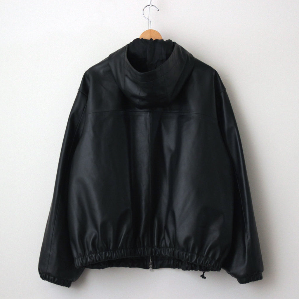 LEATHER HOODED SHORT JACKET #BLACK [ST.1063] – ciacura
