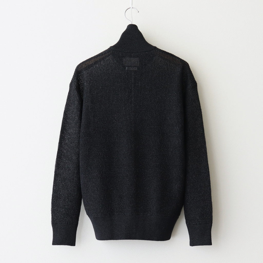 WASHI RAYON SHEER DRIVERS KNIT #BLACK [YK25SS0962S]