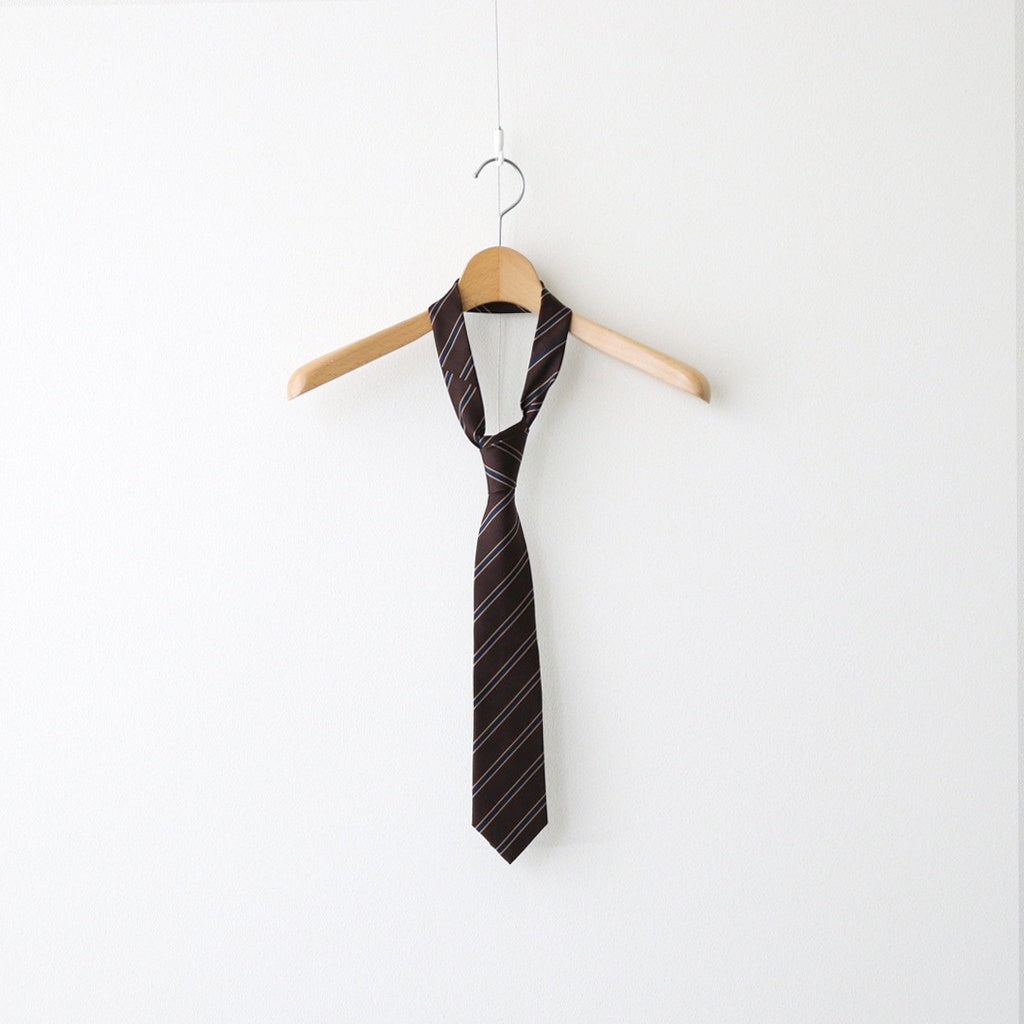 SILK STRIPE TIE #DARK BROWN STRIPE [A25AT01SS]