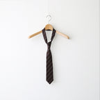 SILK STRIPE TIE #DARK BROWN STRIPE [A25AT01SS]
