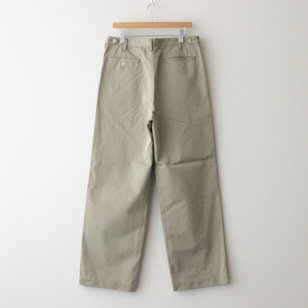 WASHED FINX CHINO ONE-TUCK PANTS #LIGHT KHAKI [A25SP02FC]